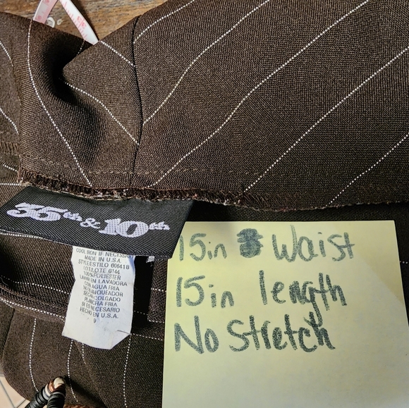 Vintage y2k Brown Pinstripe Mini Skirt - Picture 6 of 6